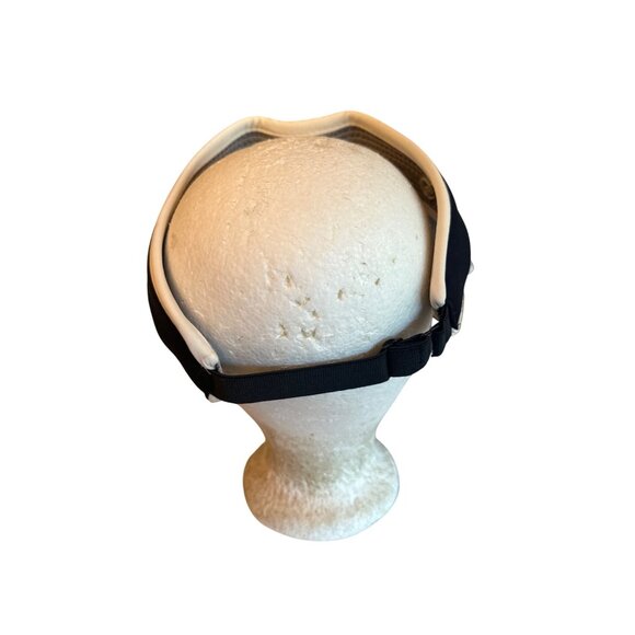 Womens Visor Hat With Elastic Band & Logo Black & Beige - Picture 3 of 5